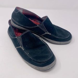 Thad Stuart Black Suede Leather Slip On Loafers Size 12 Excellent Used Condition